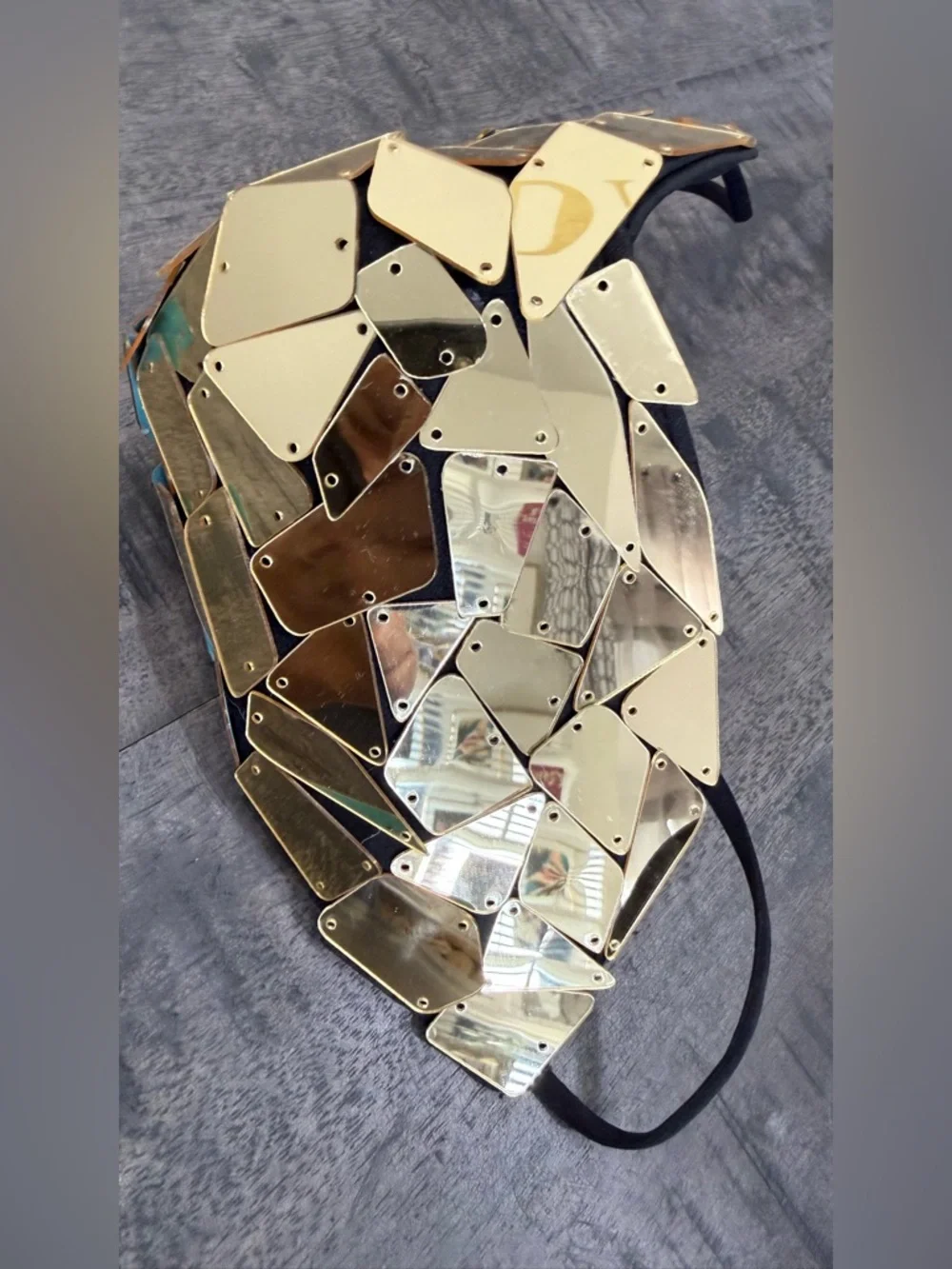 Gold Sequin Decorative Face Mask - Men Accessories